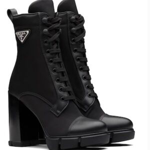 Prada triangle logo boots